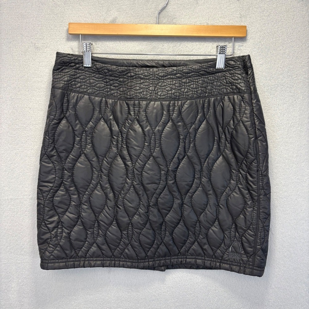 Sierra Designs Cascade Quilted Puffer Skirt Women Medium Black Insulated Mini